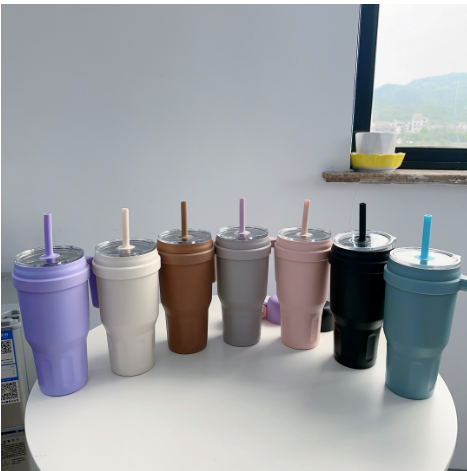 Sitarayuri Coffee Stainless Steel Vacuum Insulated Tumbler With Lid Straw And Handle 1250ml