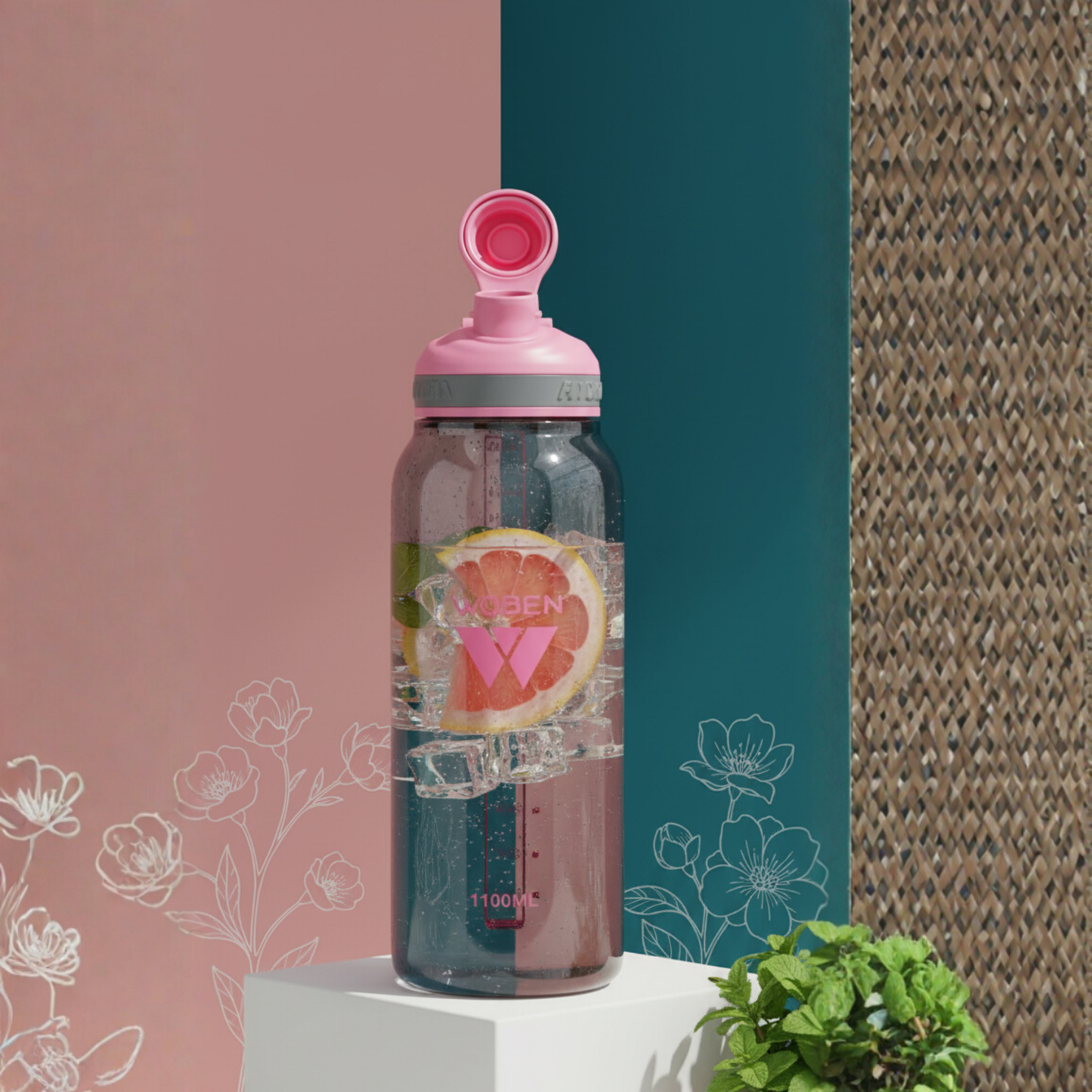 Woben plastic water bottle 1100ml