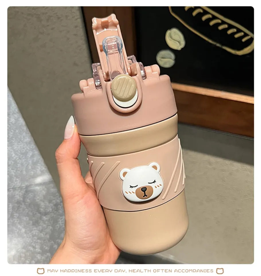 Cute Bear coffee stainless steel bottle