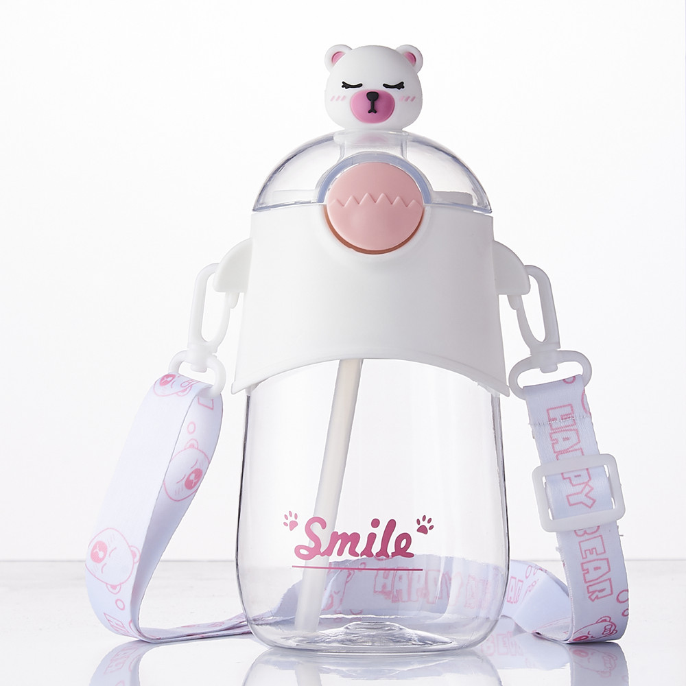 Kids bear straw waterbottle 600ml