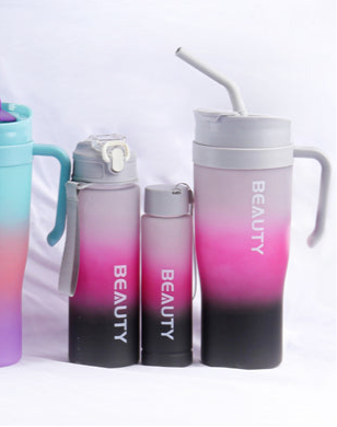 3-In-1 Gradient Color Plastic Water Bottle Set (1200ml +700ml+200ml)