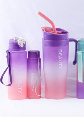 3-In-1 Gradient Color Plastic Water Bottle Set (1200ml +700ml+200ml)