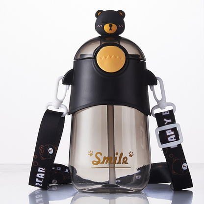 Kids bear straw waterbottle 600ml