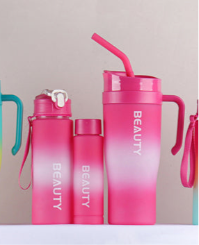 3-In-1 Gradient Color Plastic Water Bottle Set (1200ml +700ml+200ml)