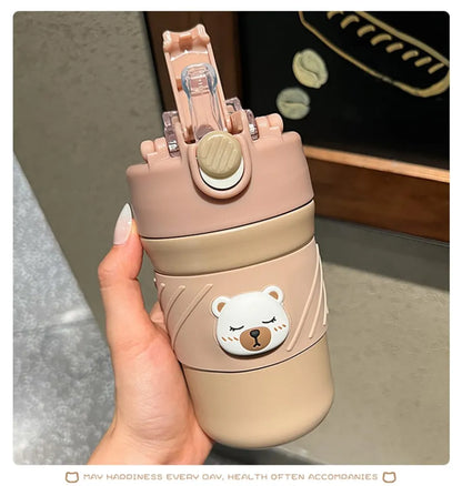 Cute Bear coffee stainless steel bottle