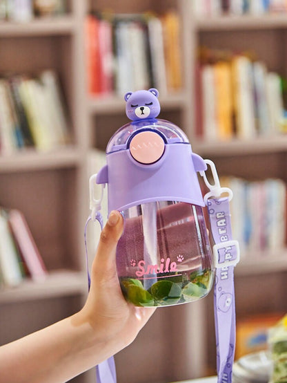 Kids bear straw waterbottle 600ml