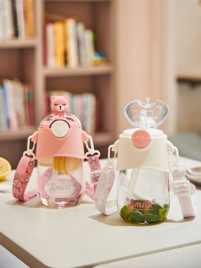 Kids bear straw waterbottle 600ml