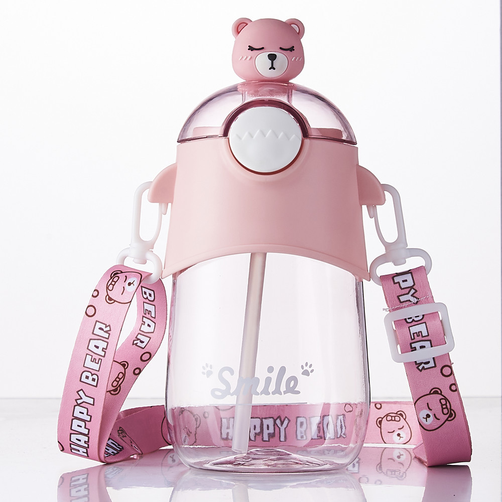 Kids bear straw waterbottle 600ml