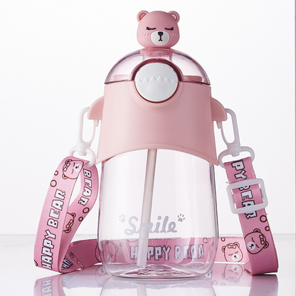 Kids bear straw waterbottle 600ml