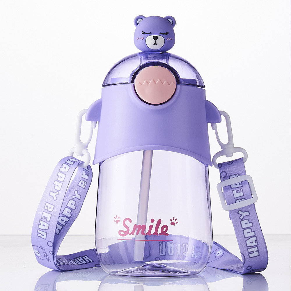 Kids bear straw waterbottle 600ml