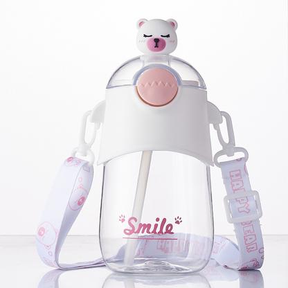 Kids bear straw waterbottle 600ml